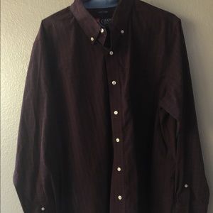 Chaps Maroon and Blue Plaid Dress Shirt