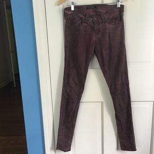 Burgundy acid wash jeans