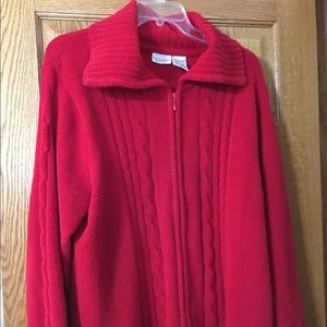 Red zip up cardigan 5x