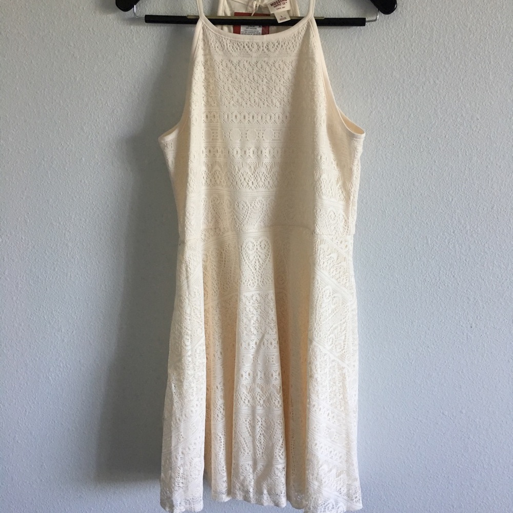 Women's lace overlay ivory dress size large new