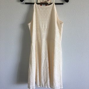 Women's lace overlay ivory dress size large new