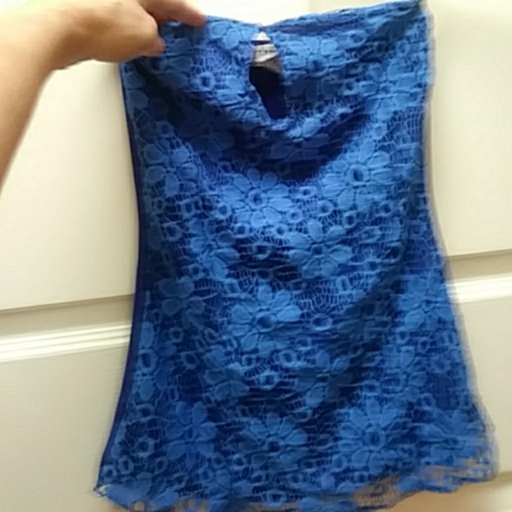 Dressy blue tube top