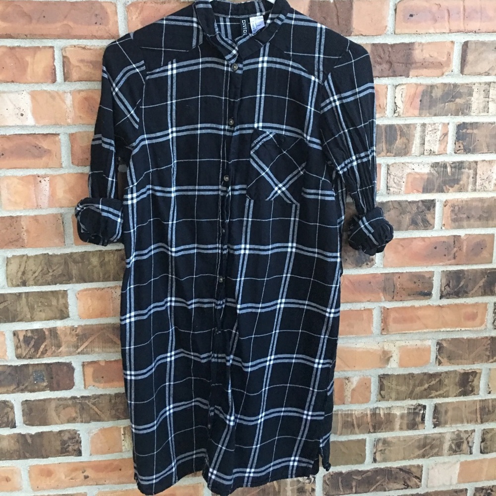 H&M plaid flannel dress