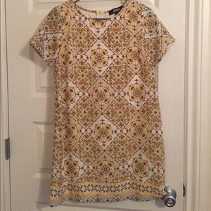 Dandy Lion Yellow Print Shift Dress