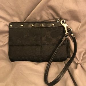 Coach Studded Jacquard Wristlet