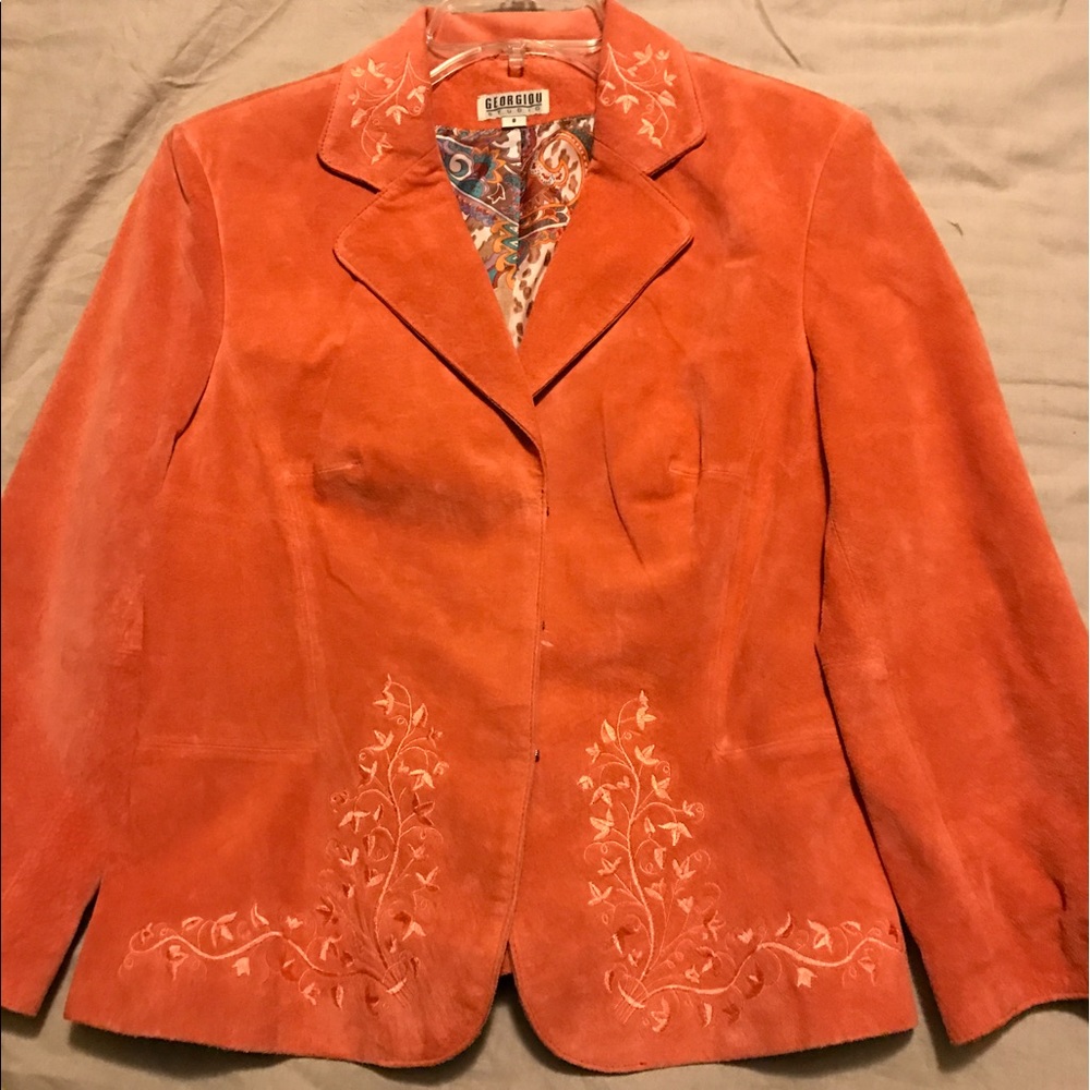 Georgiou Studio Orange Leather Jacket