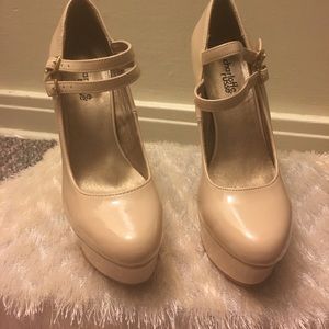 Nude patten babydoll heels size 6 Charlotte Russe