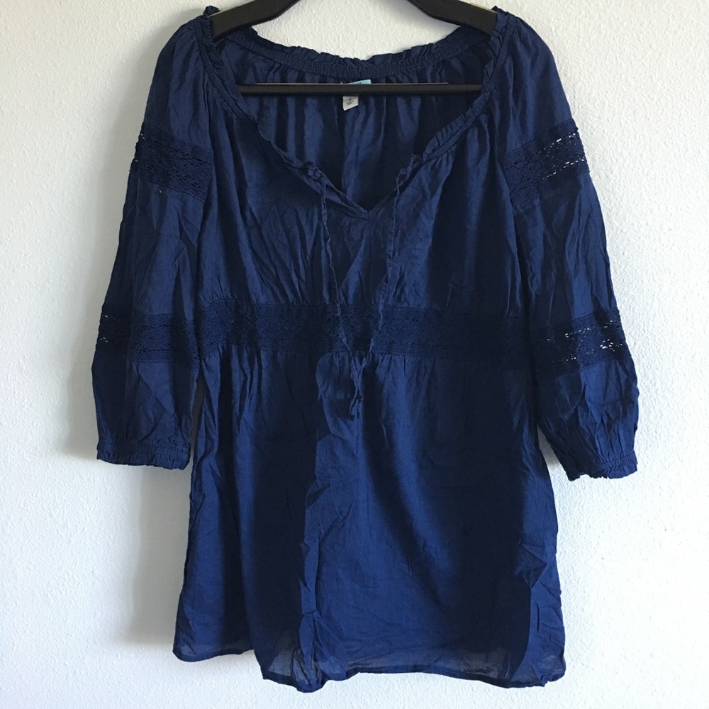 Women's maternity boho tunic 3/4 sleeve size large