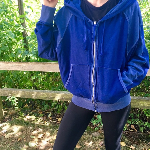 Deep blue Free people movement zip-up jacket - Picture 3 of 6