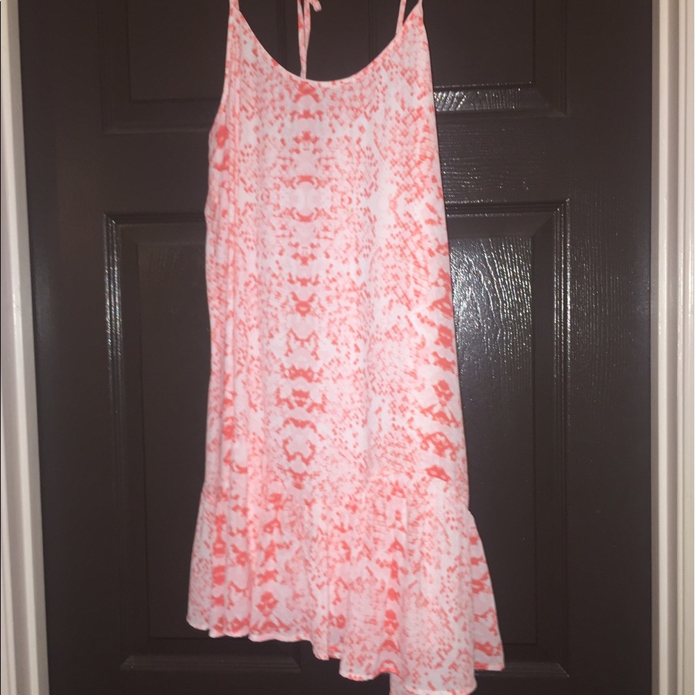 Pink ruffle bottom dress