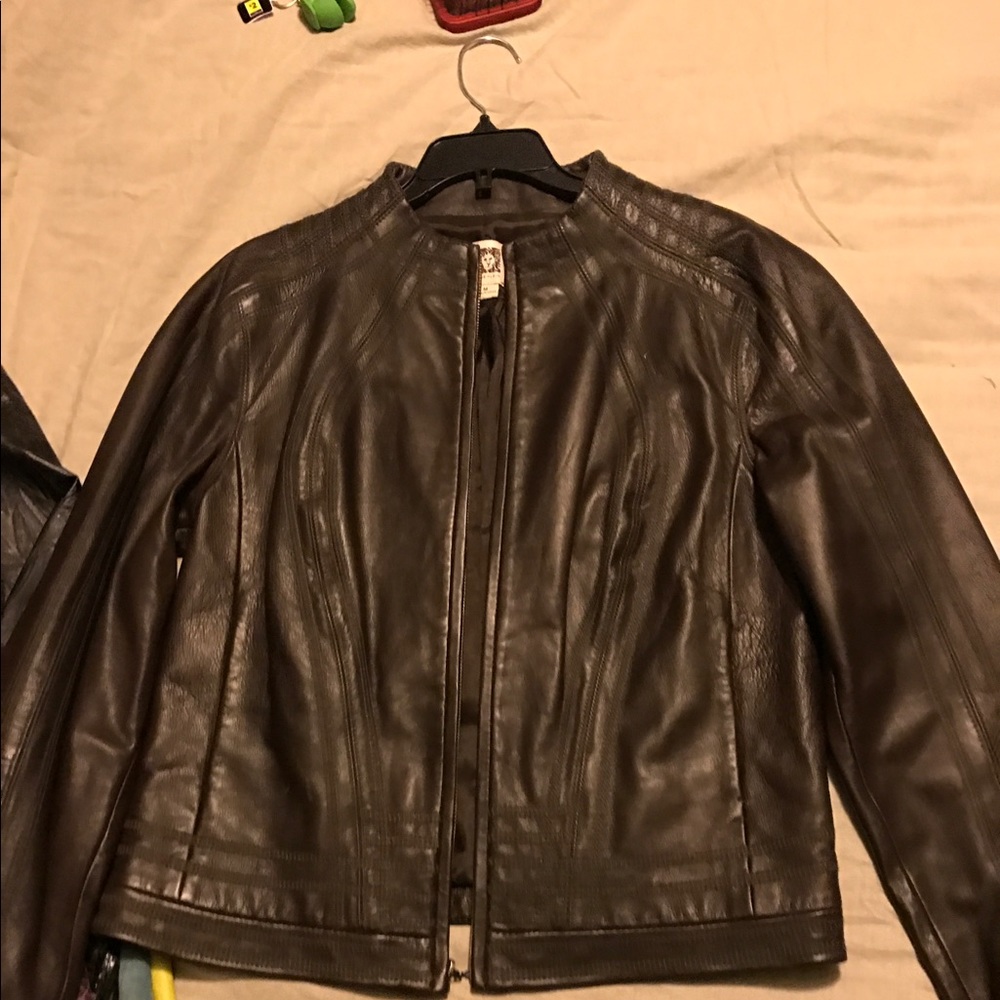 Ann Klein Black Leather Jacket