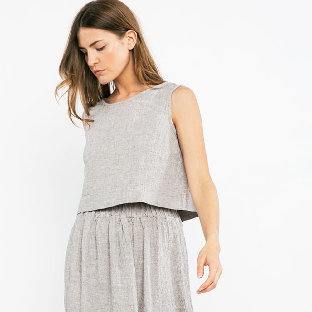 PETRA CROP Linen Gauze