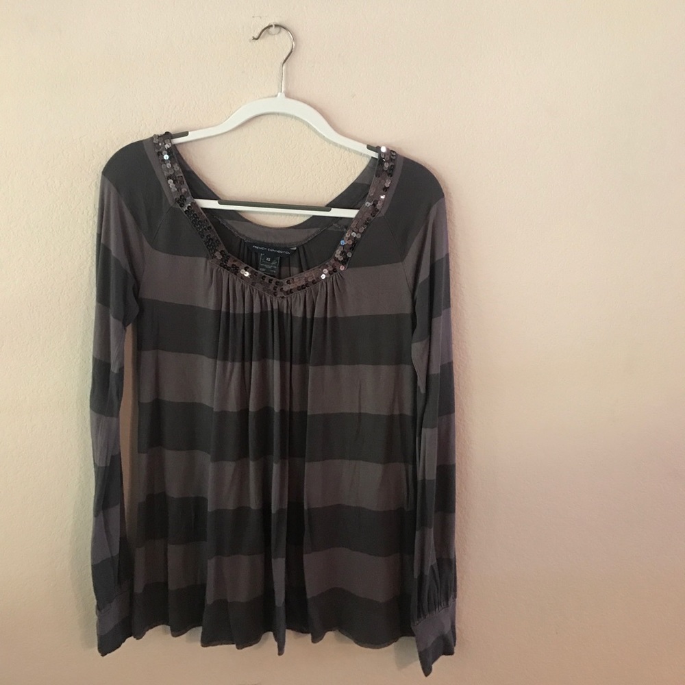 Long sleeve French Connection striped blouse