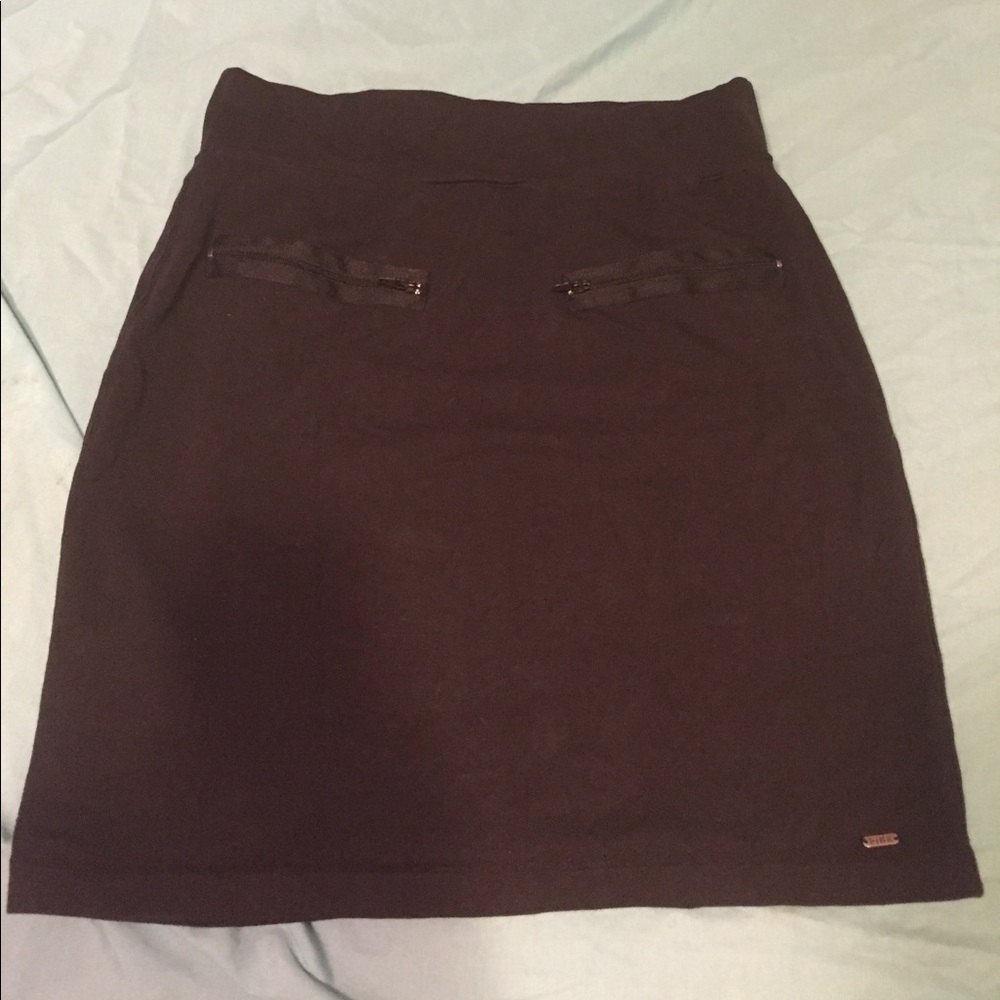 Black cotton pencil skirt