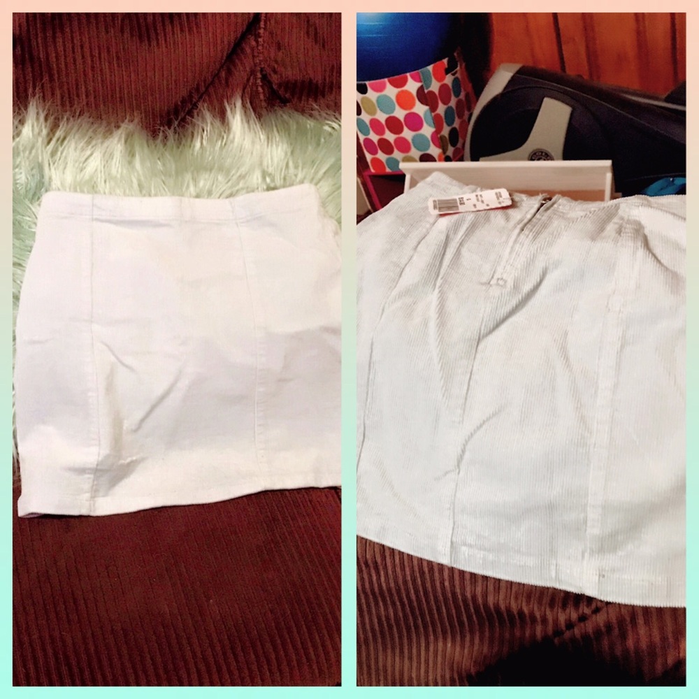 F21 light blue corduroy skirt