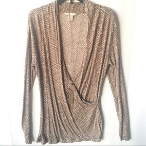 Banana Republic Long Sleeve Wrap Front Top