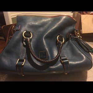 Large Dooney & Bourke Florentine Satchel in blue.