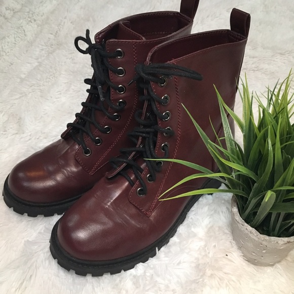 h&m burgundy boots