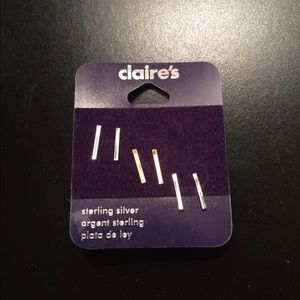 Claire's Sterling Silver Earrings NWT