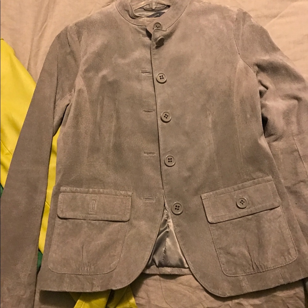 Liz Claiborne Gray Leather Jacket