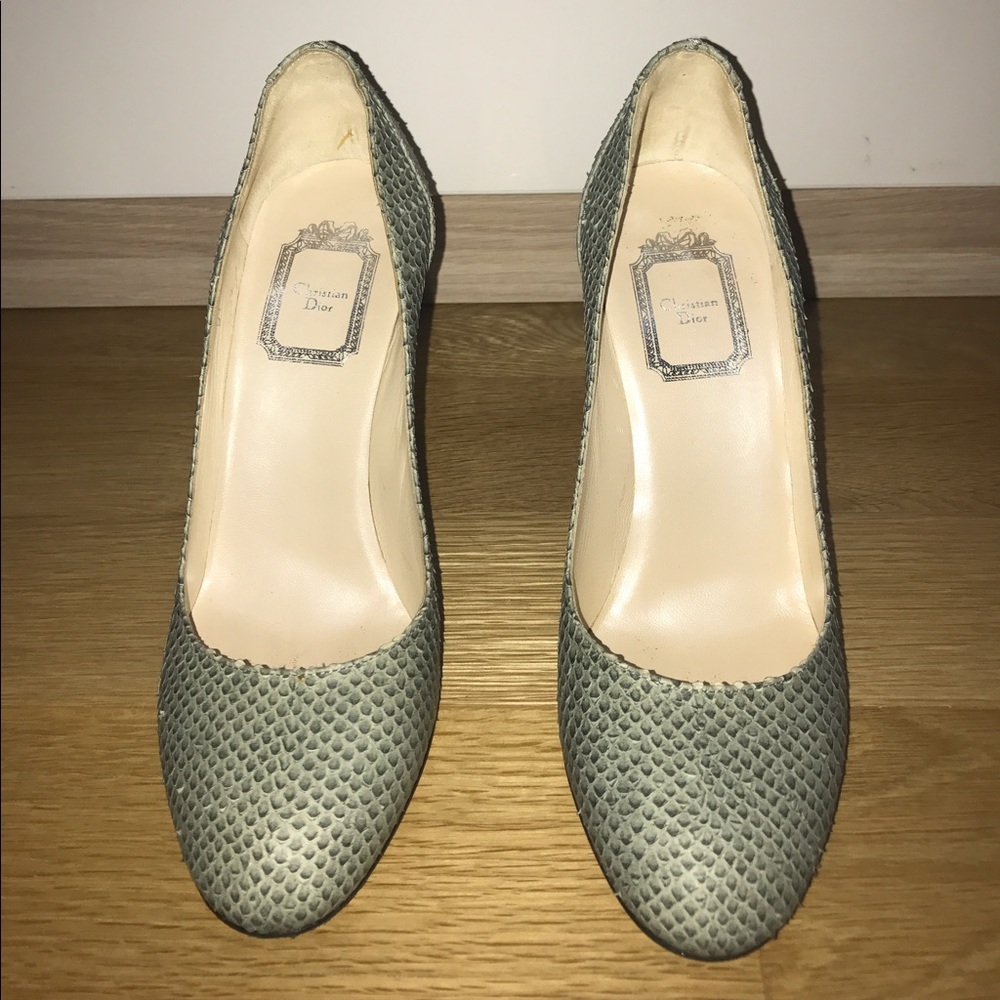 DIOR Snake print leather heals