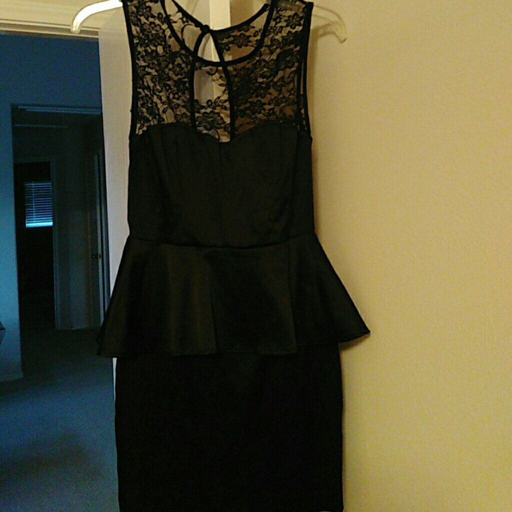 Black Peplum Cocktail Dress
