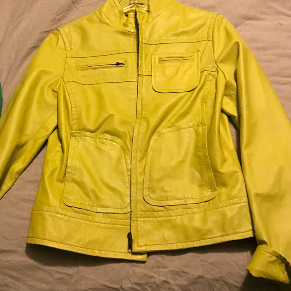 Josephine Yellow Leather Jacket