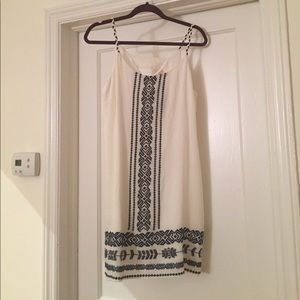 White and Navy Shift Dress