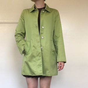 Green Women's Trench Coat