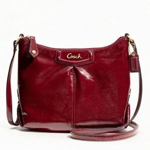 COACH Ashley Patent Leather Crimson Crossbody Bag