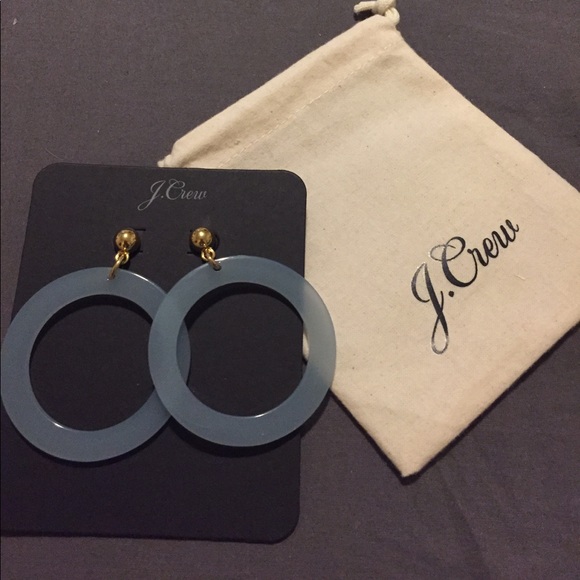 J. Crew Jewelry - NWT Light Blue JCrew Hoop Earrings
