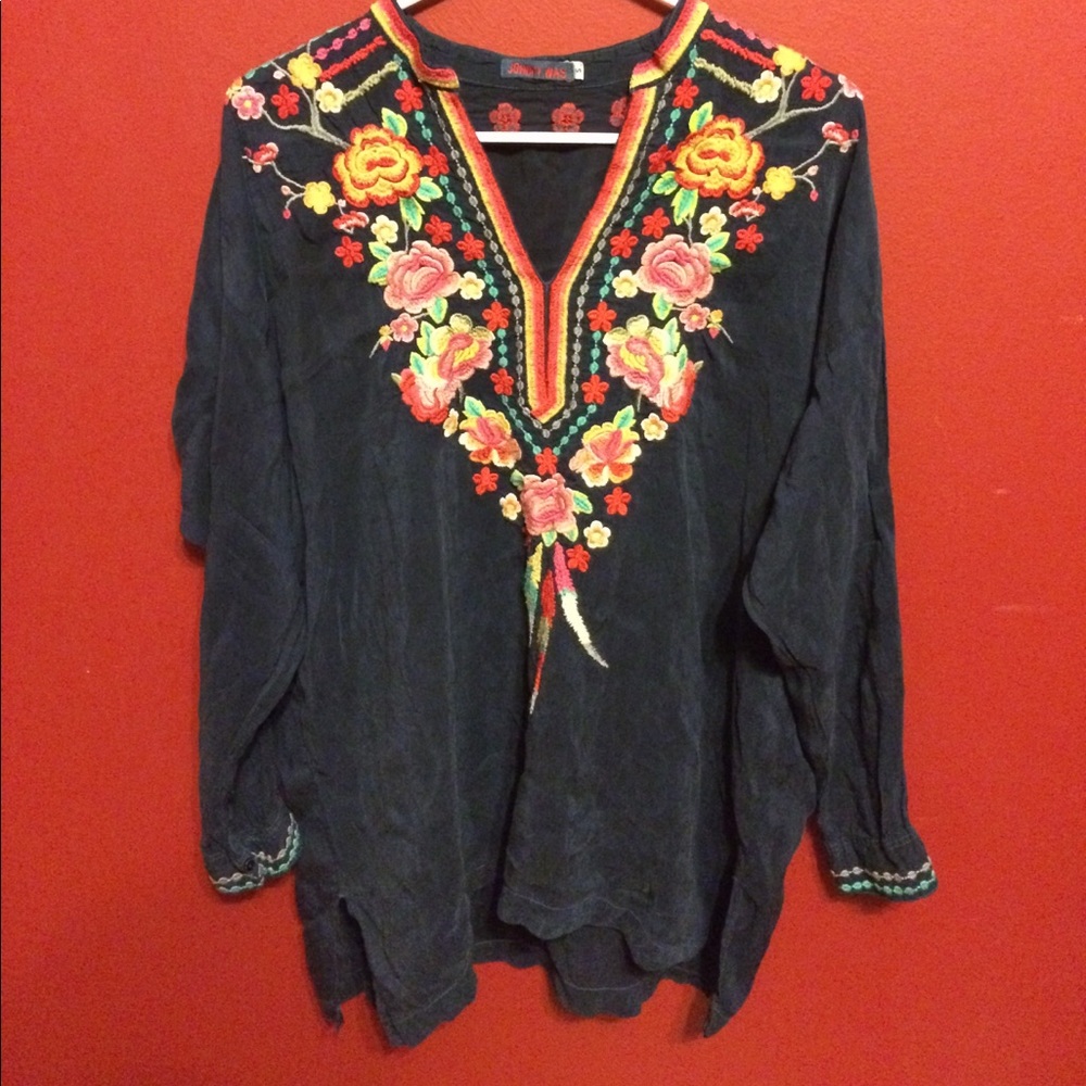 Johnny Was Blossom Feather Floral Tunic Size Small