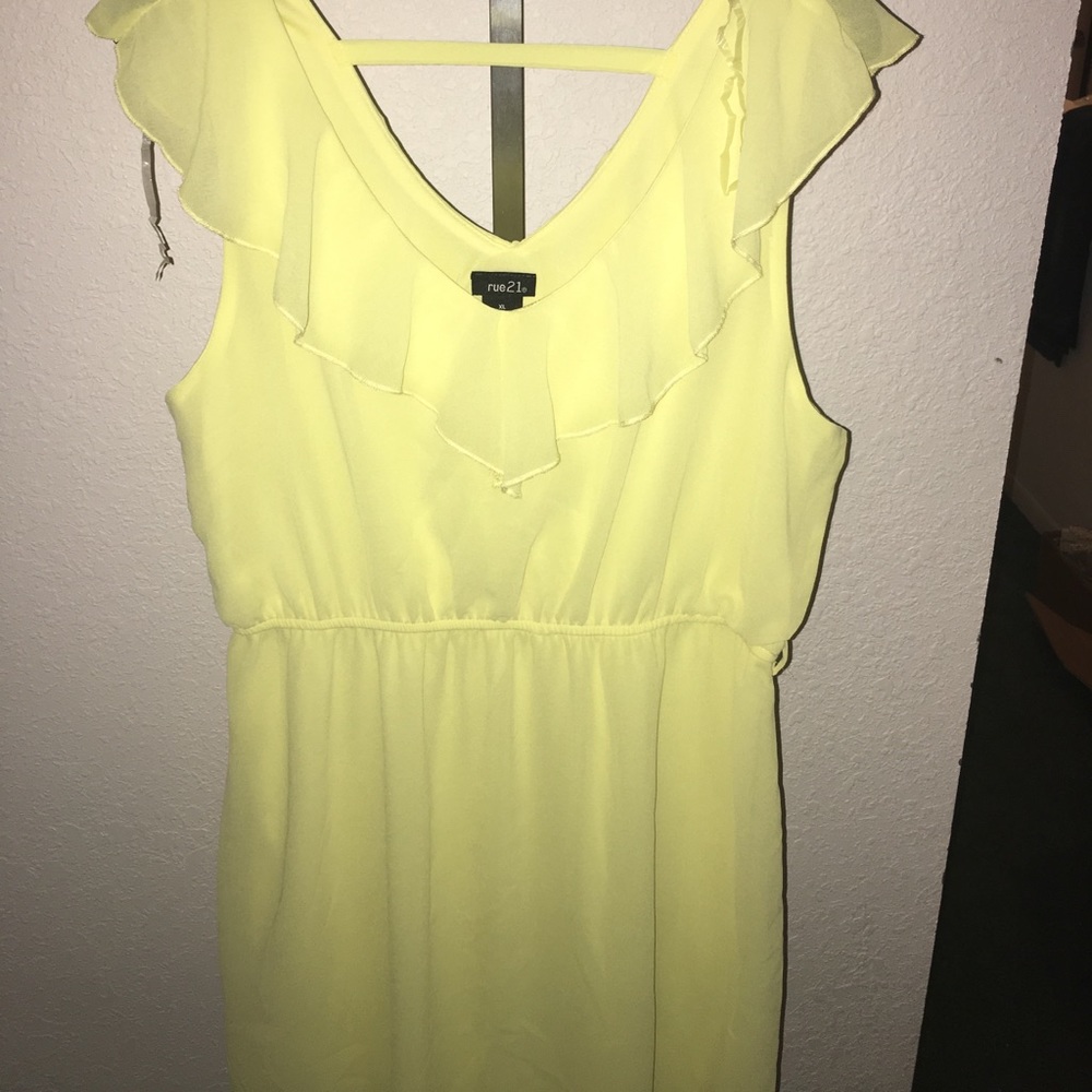 A yellow dressy dress