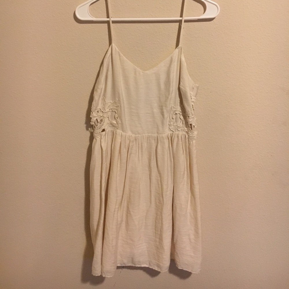 Sexy strapless cream colored dress