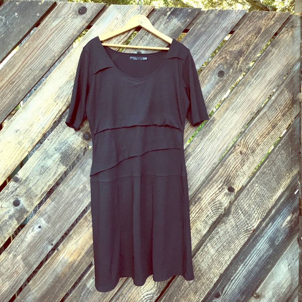 PrAna Black Short Sleeved A-Line Dress
