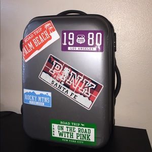 HTF PINK hard case wheeled suitcase luggage! RARE!