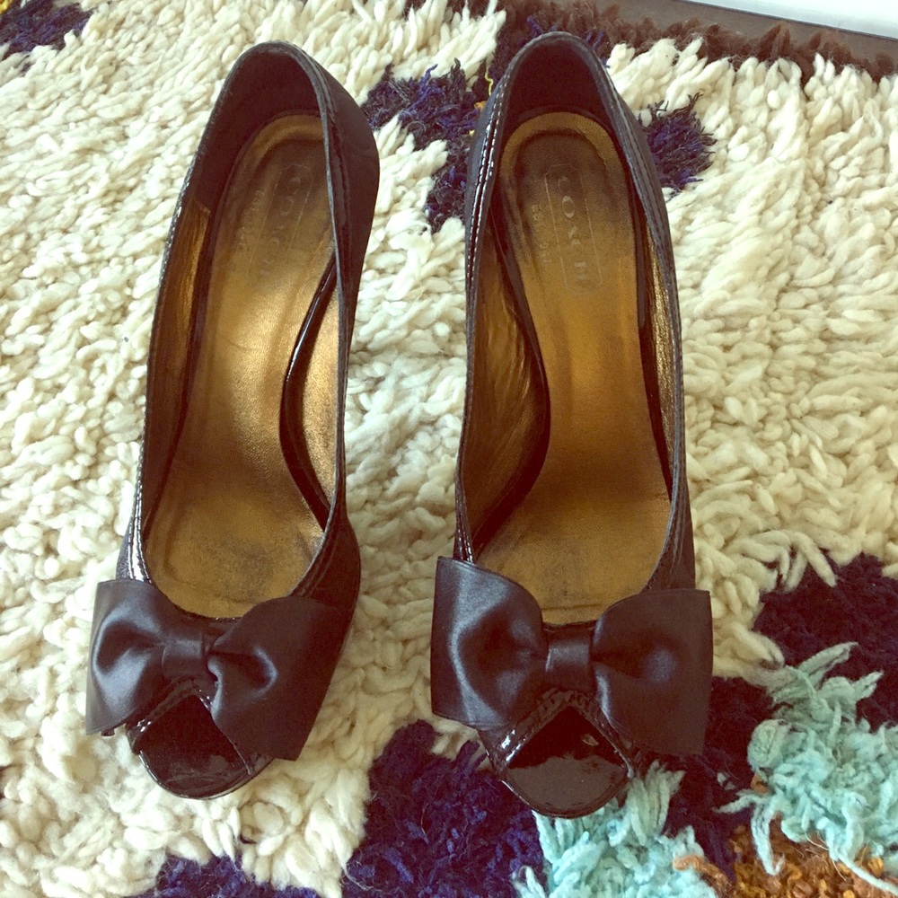 Coach peep toe heels