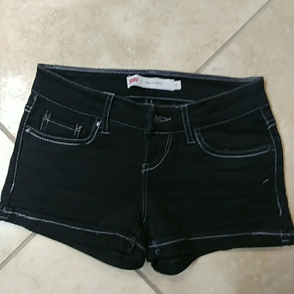 Levi's black denim booty shorts Size 0