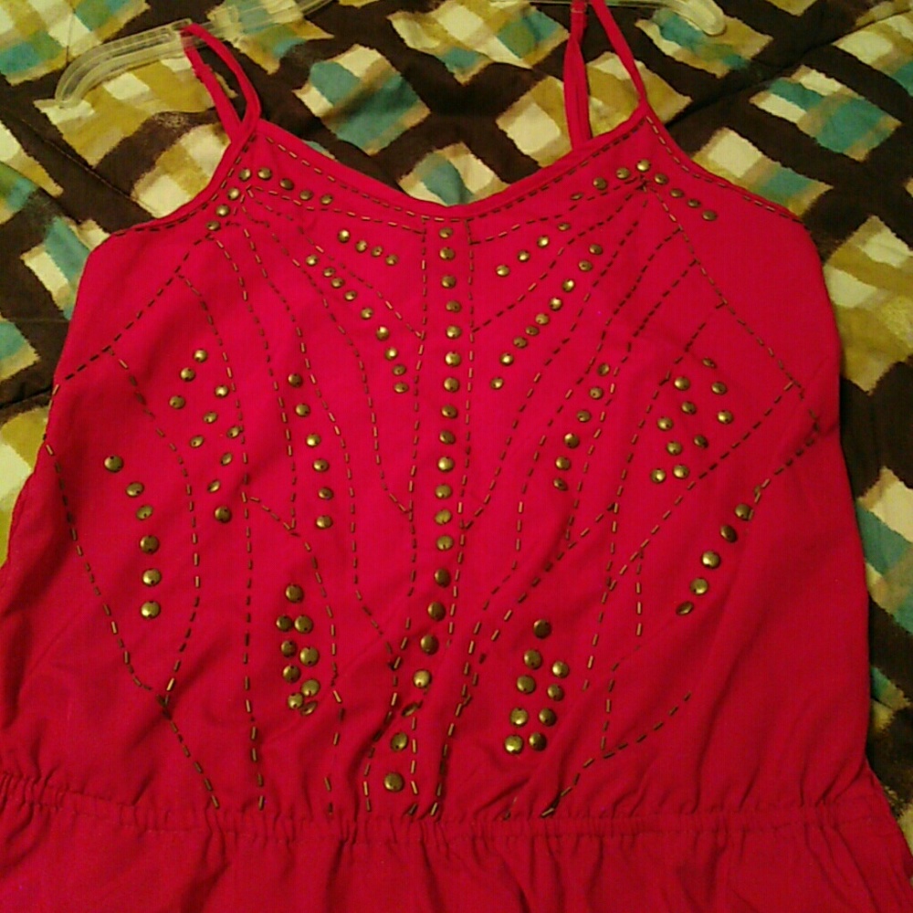 Pink Beaded Tank Dress