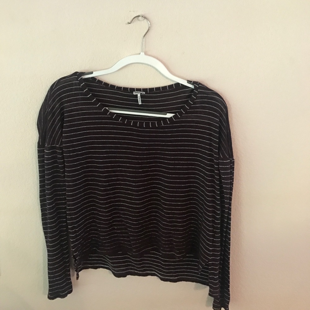 Dark purple/ Silver striped long sleeve shirt