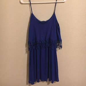 Blue sleeveless dress