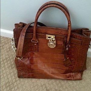 Brown crocodile Michael Kors purse