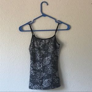 Black and White Floral Tank Top