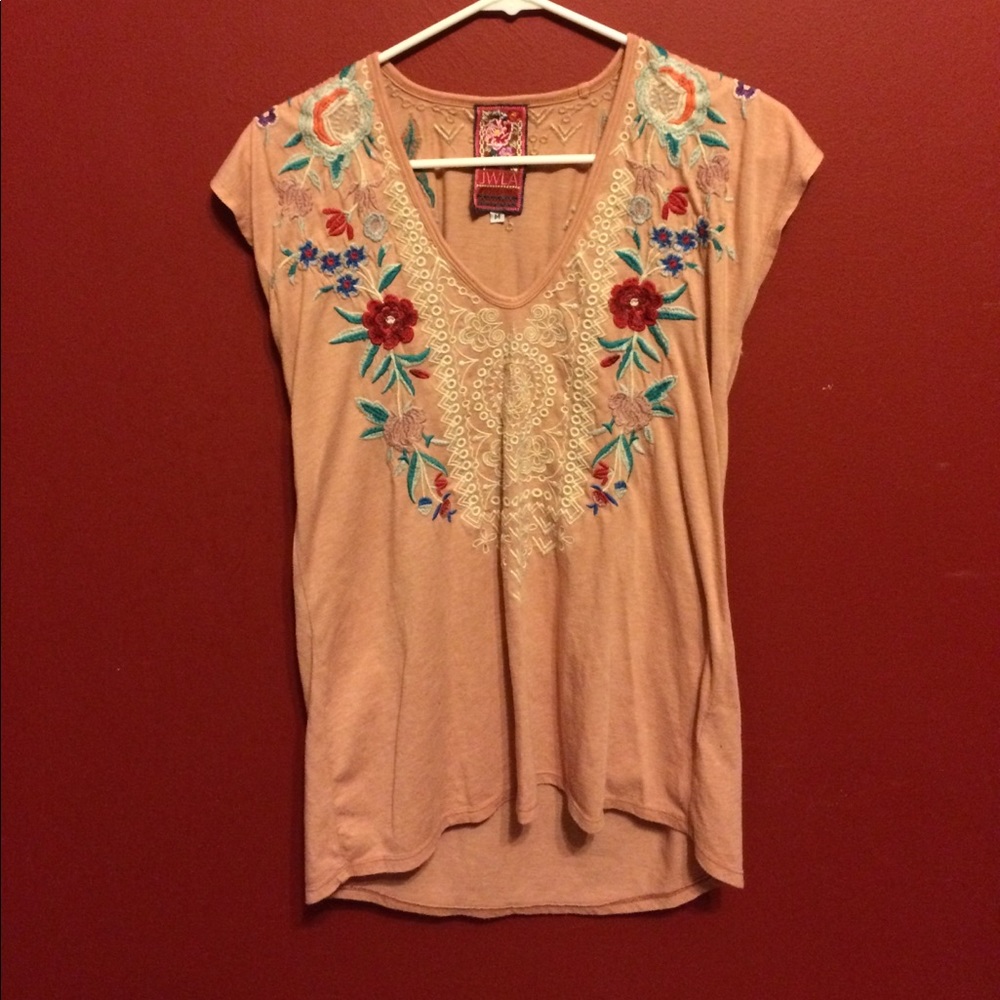 Johnny Was Eliza Deep Scoop Tee Size Medium