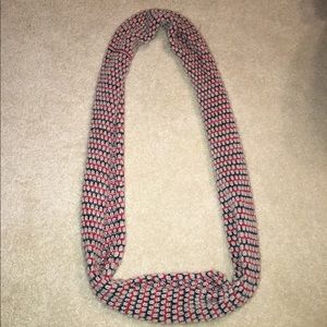 red, blue, white infinity scarf