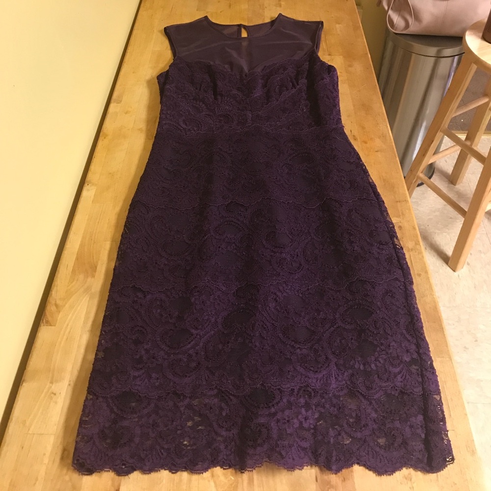Nicole Miller purple sheer & lace dress size 6