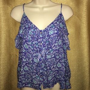 American Eagle blue Floral tank top