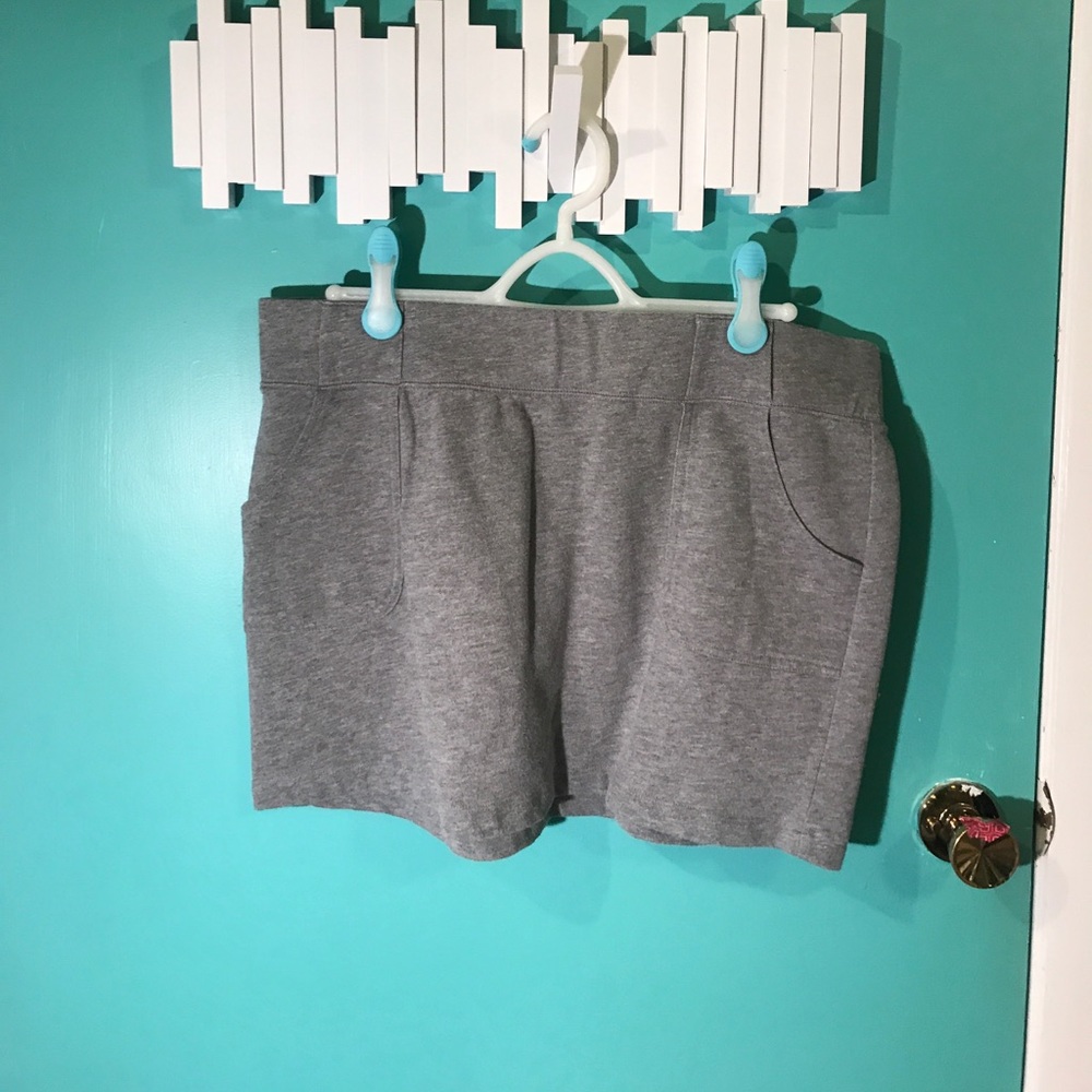 Gray casual mini skirt