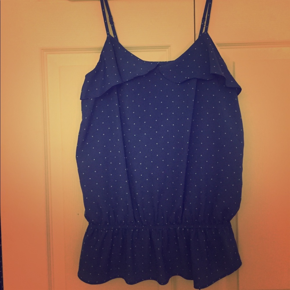 Blue Polka Dot Tank Top
