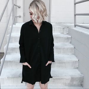 Black denim shirt dress